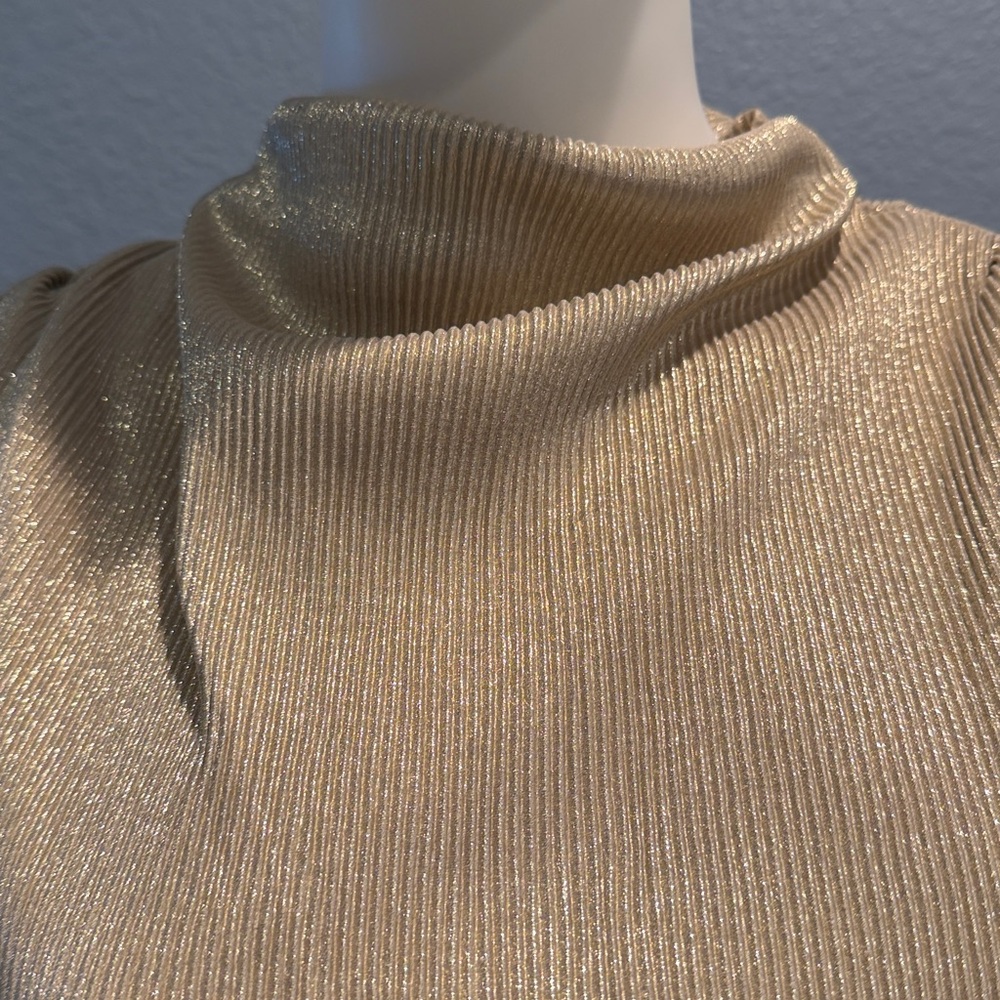 NWT! ANN TAYLOR GOLD BLOUSE - Picture 3 of 7